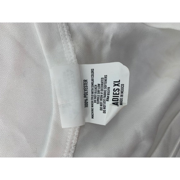 Augusta Sportswear Ladies XL White V Neck Short Sleeve Polyester T Shirt - Picture 4 of 4